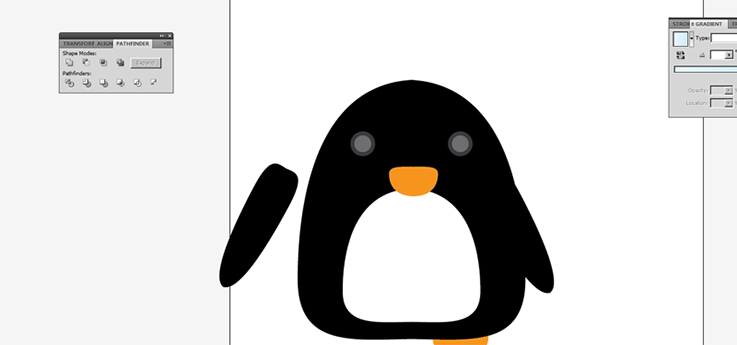 vẽ chim cánh cụt bằng illustrator
